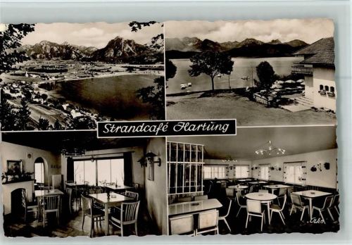 Hopfen 1956 Pension Cafe Hartung mit Innenansichten AK