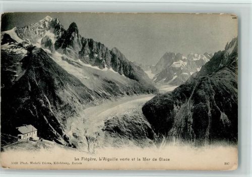 Chamonix-Mont-Blanc La Fiégère l'Aiguille verte et la Mer de Glace