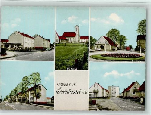 Berenbostel Dorfstraße Evangel. Kirche Dorfplatz Birkenweg Blick zum Hochhaus Mehrfachaufnahme
