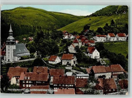 Lautenthal Paul-Gerhard-Kirche mit Bielstein und Schulberg