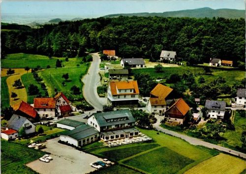 Juhöhe Luftaufnahme Pension Café Restaurant Haus Höfle
