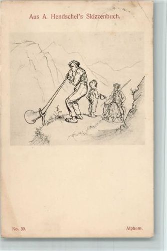 Hendschel Skizzenbuch Nr. 39 - Alphornbläser