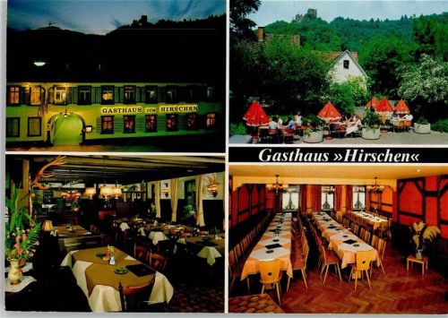 Waldkirch Gasthaus zum Hirschen Terrasse Innenaufnahmen Gastraum Saal 4-Bildaufnahme