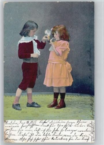 Kinderpoesie , Pfeife rauchen 1905 AK