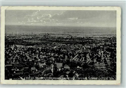 Weil am Rhein Luftaufnahme Weil am Rhein mit Dreiländerecke Deutschland Frankreich Schweiz