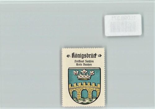 Königsbrück Vignette Wappen Kaffee Hag ca 1920-1940