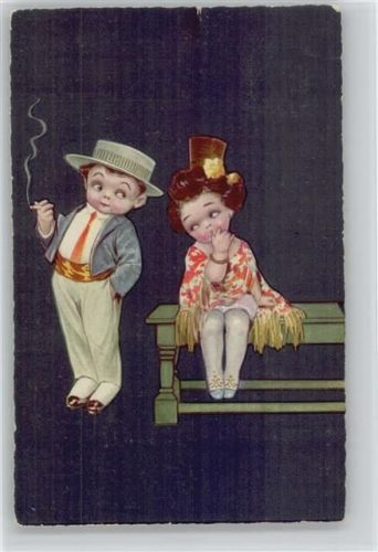 1926 AK Kinder mit Zigarette