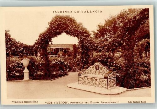 Valencia Stadtgarten Rosengarten Ruhebank Los Viveros