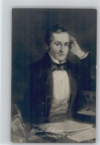 Albert Lortzing beim Schreiben Verlag GGCo 5009 Foto AK