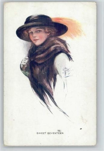 1914 Sweet Seventeen - Pelzmode - Hutmode, Glamour Frau