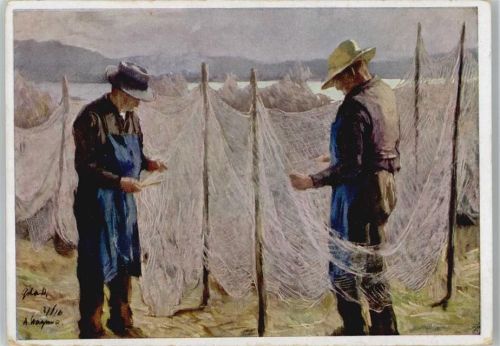 Albert Stagura - Netzflicker am Chiemsee - 1943 AK