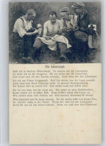 Die Läusejagd und Gedicht dazu WK I