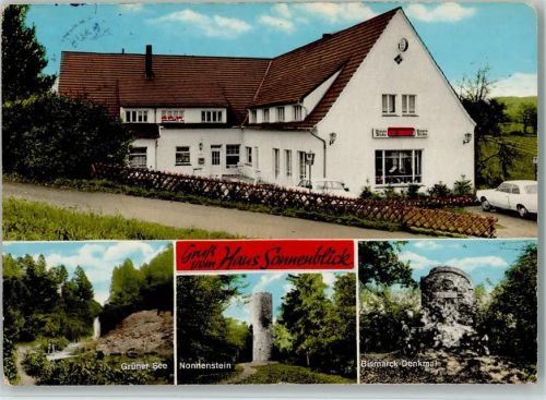 Eininghausen Haus Sonnenblick Grüner See Nonnenstein Bismarck-Denkmal 4-Bildaufnahme