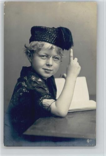 Serie GLCo 1407 -3 Junge mit Brille, Buch lesen 1907 AK