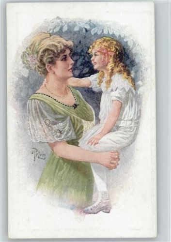 sign Peter - Mutter und Kind - Goldelse - Verlag S.V.D. Nr. 730 - Glamour Frau -