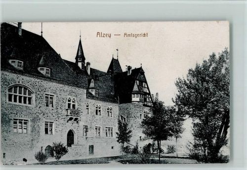 Alzey Amtsgericht Bahnpoststempel Zug 449