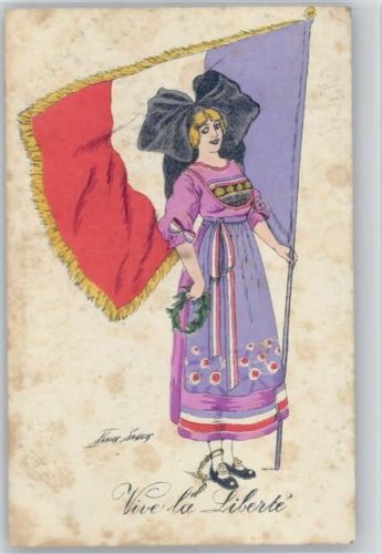 1922 Vive la Liberte - Trachten Alsace Fahne