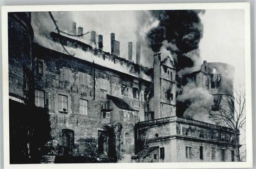 Altes Schloss Brandkatastrophe 1931 AK Stuttgart