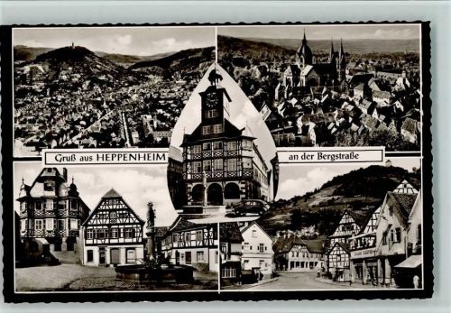 Heppenheim Gesamtansicht Ortsansichten Fachwerkhaus Brunnen Mehrfachaufnahme