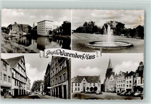 Warendorf Ortsansichten Kirche Springbrunnen VW-Käfer 4-Bildaufnahme