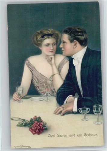 Glamour Liebe Poesie - Sektgläser Underwood, C. F. Künstlerkarte