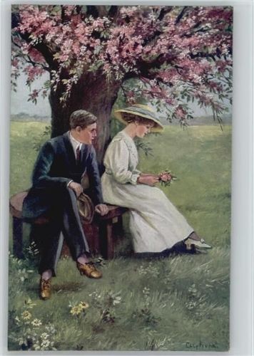 Liebe Poesie unter einem blühenden Apfelbaum - Moderne Meister Nr. 231 - AK