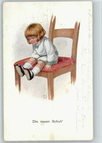 Die neuen Schuhe - 1916 AK Kinder - Künstler sign MG