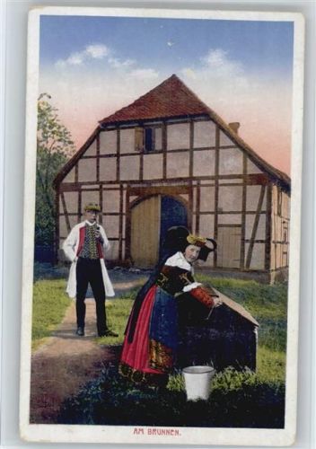 Zwei Dorfschöne - Bückeburg Schaumburg-Lippe - Trachten Serie V Nr. 6 AK