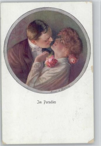 Liebespaar - Sign Arno von Riesen - Poesie - Glamour Frau