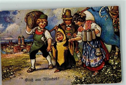 München Ottmar Zieher, Frank Nr. 12 - Fahnenträger, Wirtin, Bierfass-Träger