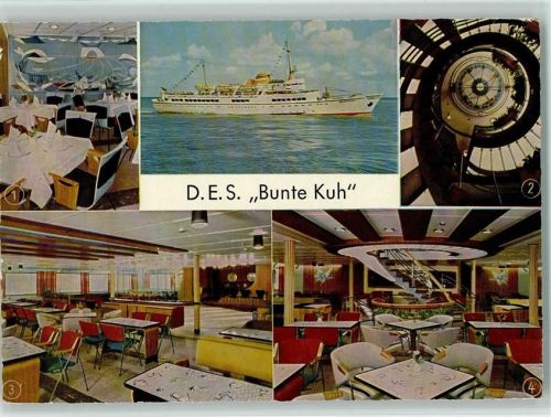 Schiff Bunte Kuh mit Innenansichten 1961 AK