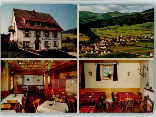 79297 W7809 Oberwinden , Elztal - Gasthaus zum Ochsen Ortsansicht Innenaufnahmen Speisezimmer