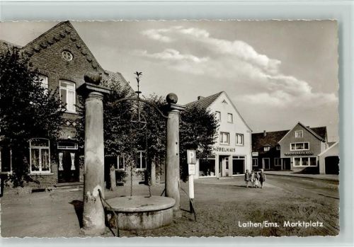 Lathen Marktplatz Kreissparkasse Brunnen abgedeckt