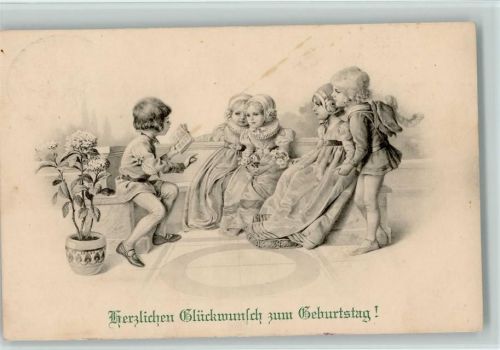 1919 Nr. 292 Munk Geburtstag - Kinder sitzen in der Runde, Buch vorlesen