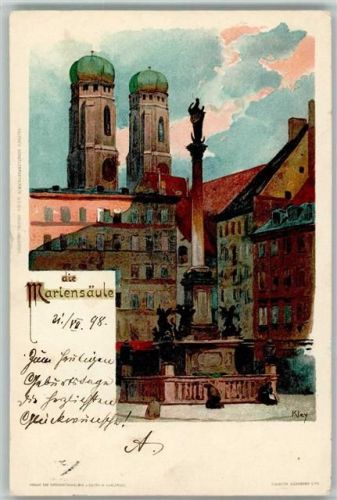 München Mariensäule 1898 Velten AK