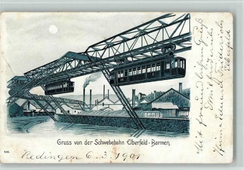 Elberfeld Schwebebahn , litho 1901 AK