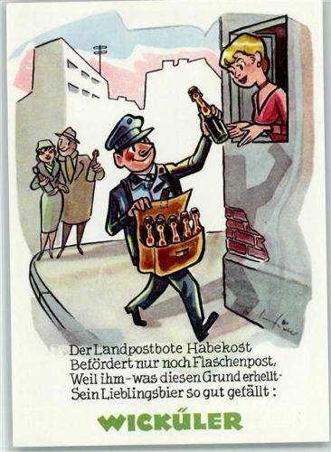 Wicküler - Briefträger verteilt Bierflaschen