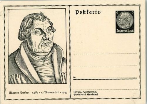 Ganzsache - Martin Luther 1483 - 10. November 1933 AK