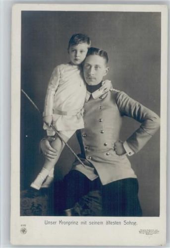Unser Kronprinz mit ältesten Sohn NPG 4015 Foto AK Original-Aufnahme