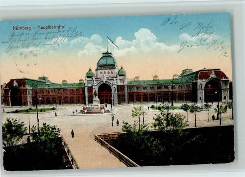 Nürnberg Hauptbahnhof , Denkmal 1918 AK