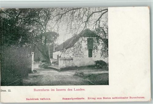 Sammelpostkarte - Burenfarm - 1900 AK Spende zum Besten notleidender Burenfrauen