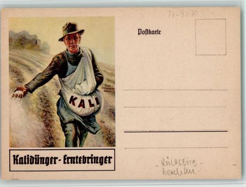 Kalidünger - Aussaat , Bauer, sign Schwarm