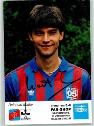 Original Autogramm, Reinhold Mathy, Bayer Uerdingen
