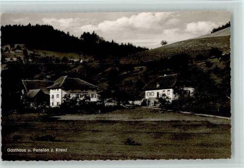 Biberach Gasthaus und Pension zum Kreuz ca 1958 AK