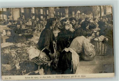 Salon de 1905 - Bauernmarkt Foto AK