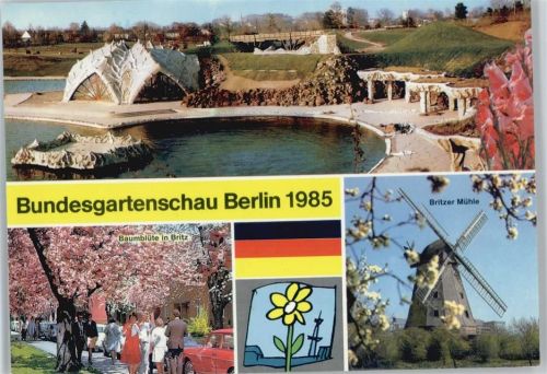 Berlin Mitte Bundesgartenschau 1985 AK 4 versch. Abb. Mühle