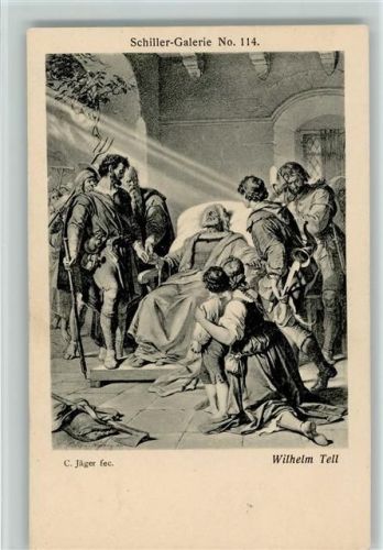 Wilhelm Tell Gemälde von Jäger Schiller Galerie 114 AK