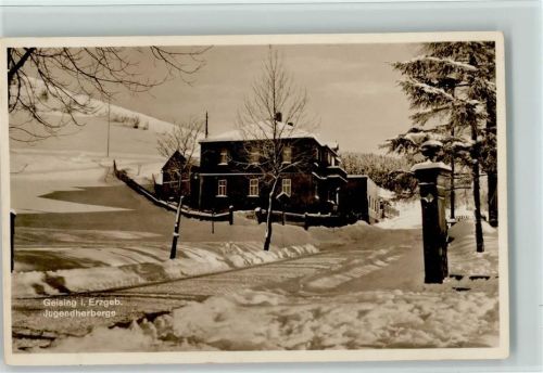 Geising Winterlandschaft - Haus der DJH Foto 1937 AK