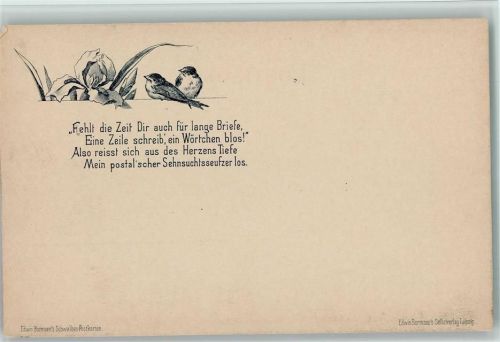 Verlag Edwin Bormann - Schwalben Postkarten 1900 AK