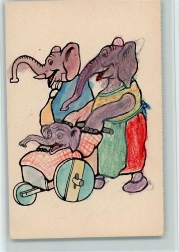 menschliche Elefantenfamilie Ausmalkarte
